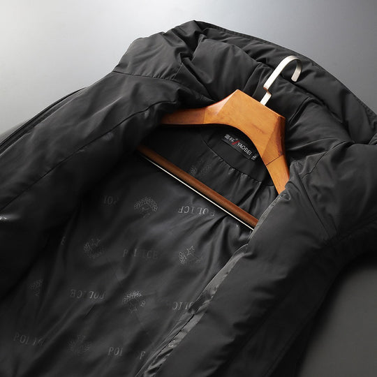 Herren Wattierter Langparka mit Kapuze und winddichtem Schutz Nord Taschen