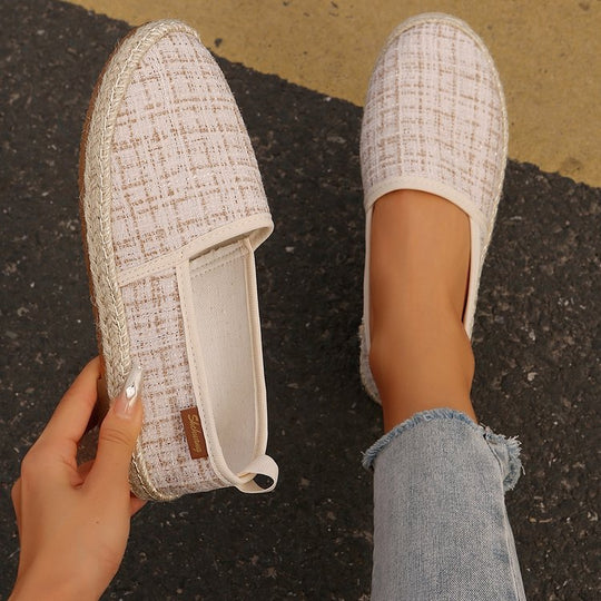 Damen  atmungsaktive Strick-Espadrilles mit geflochtener Jute-Sohle und flexiblem Memory-Fußbett Nord Taschen