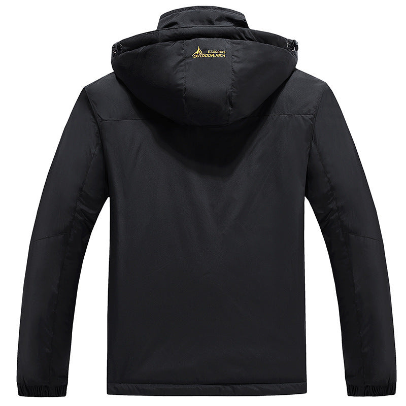 Herren technische Outdoor-Thermojacke mit abnehmbarer Kapuze, winddichter Außenschale und wärmender Fleece-Innenlage Nord Taschen