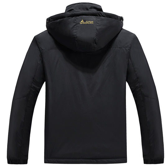 Herren technische Outdoor-Thermojacke mit abnehmbarer Kapuze, winddichter Außenschale und wärmender Fleece-Innenlage Nord Taschen