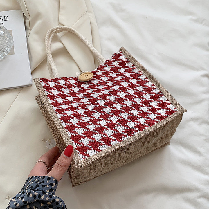 Damen Jute-Tasche mit modernem Zebra-Design und naturbelassenem Anstrich Nord Taschen