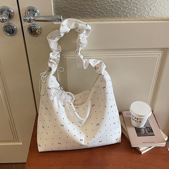 Damen Hobo-Tasche mit trendigem Punktedesign und geflochtenem Schulterriemen Nord Taschen