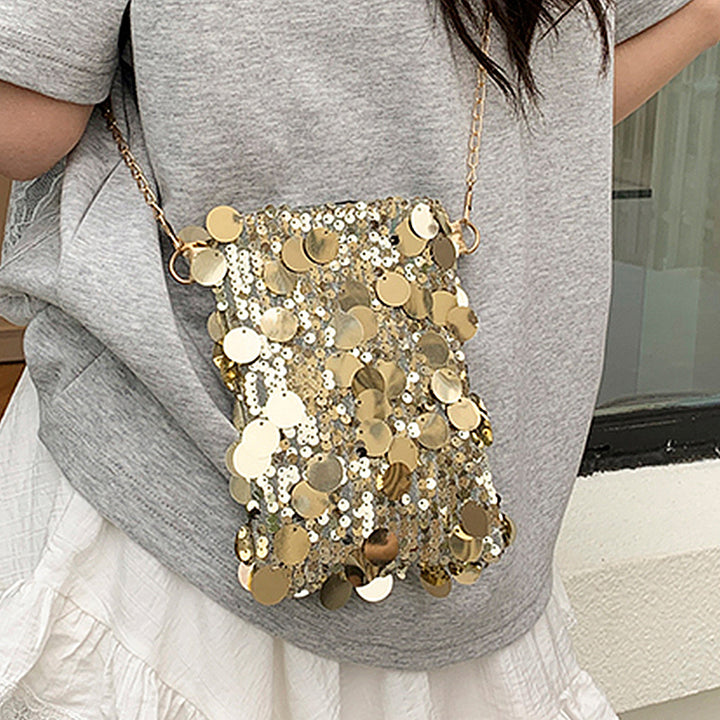 Damen glamouröse Clutch mit funkelnden Pailletten Nord Taschen