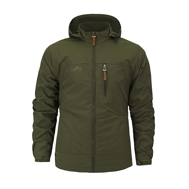 Herren Multifunktionale Softshell-Outdoorjacke mit Kapuze, Brustreißverschluss und atmungsaktivem Futter Nord Taschen