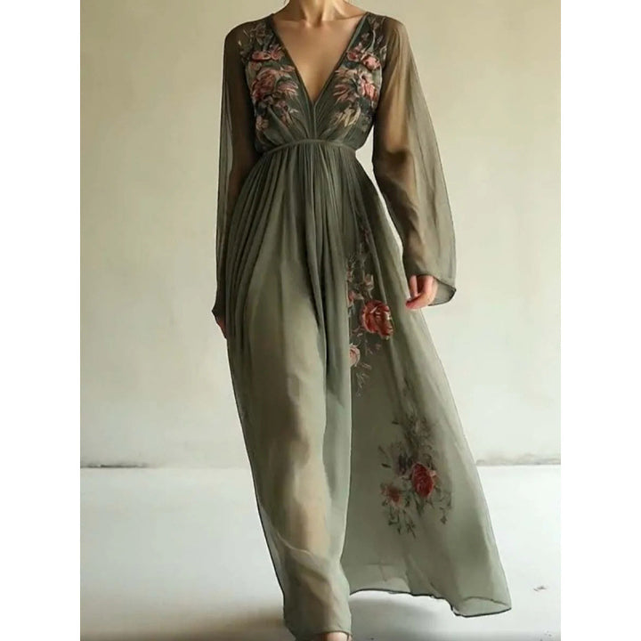 Boho Maxikleid mit V-Ausschnitt