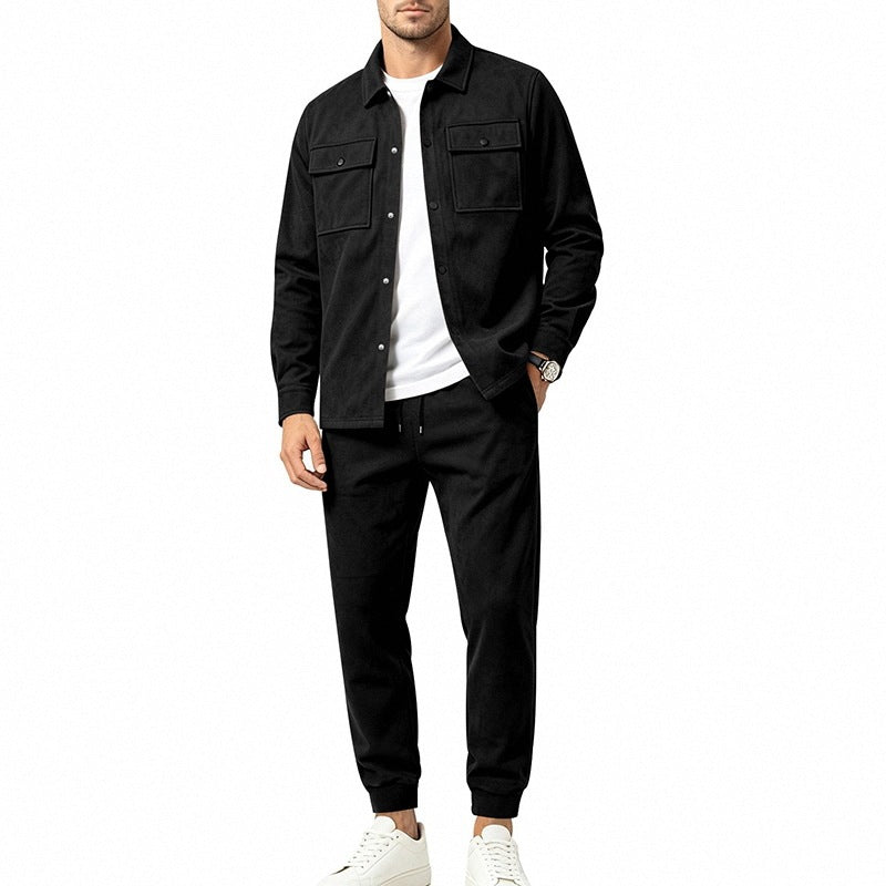 Herren Zweiteiliges Utility-Freizeitset mit Overshirtjacke und Jogginghose Nord Taschen