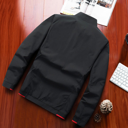 Herren leichter Softshell-Bomber mit Stehkragen und Kontrastpaspeln Nord Taschen