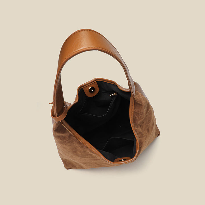 Damen Hobo-Tasche aus hochwertigem Wildleder mit praktischem Tragegriff Nord Taschen