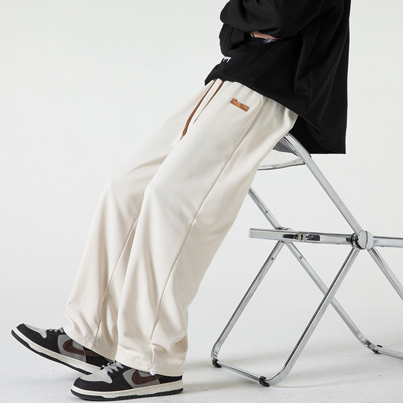 Herren Lounge-Jogginghose im Oversize-Straßenstil mit extra weitem Bein und Kordelzug Nord Taschen