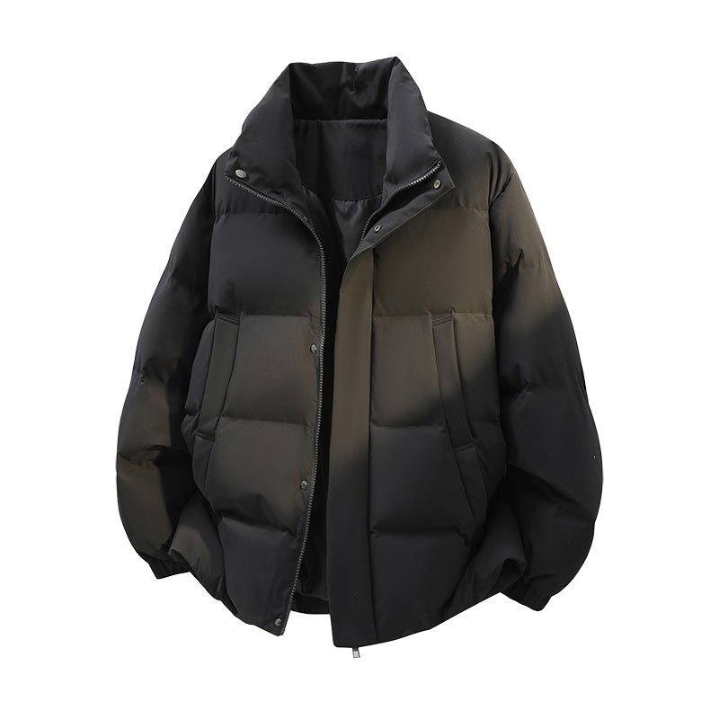 Herren Kurz geschnittener Oversize-Puffer mit Stehkragen, Druckknopfblende und verdecktem Reißverschluss Nord Taschen