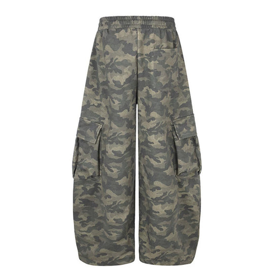 Damen Weite Cargopalazzo-Hose mit Tunnelzugbund, verstellbarem Saum und Cargo‑Taschen Nord Taschen