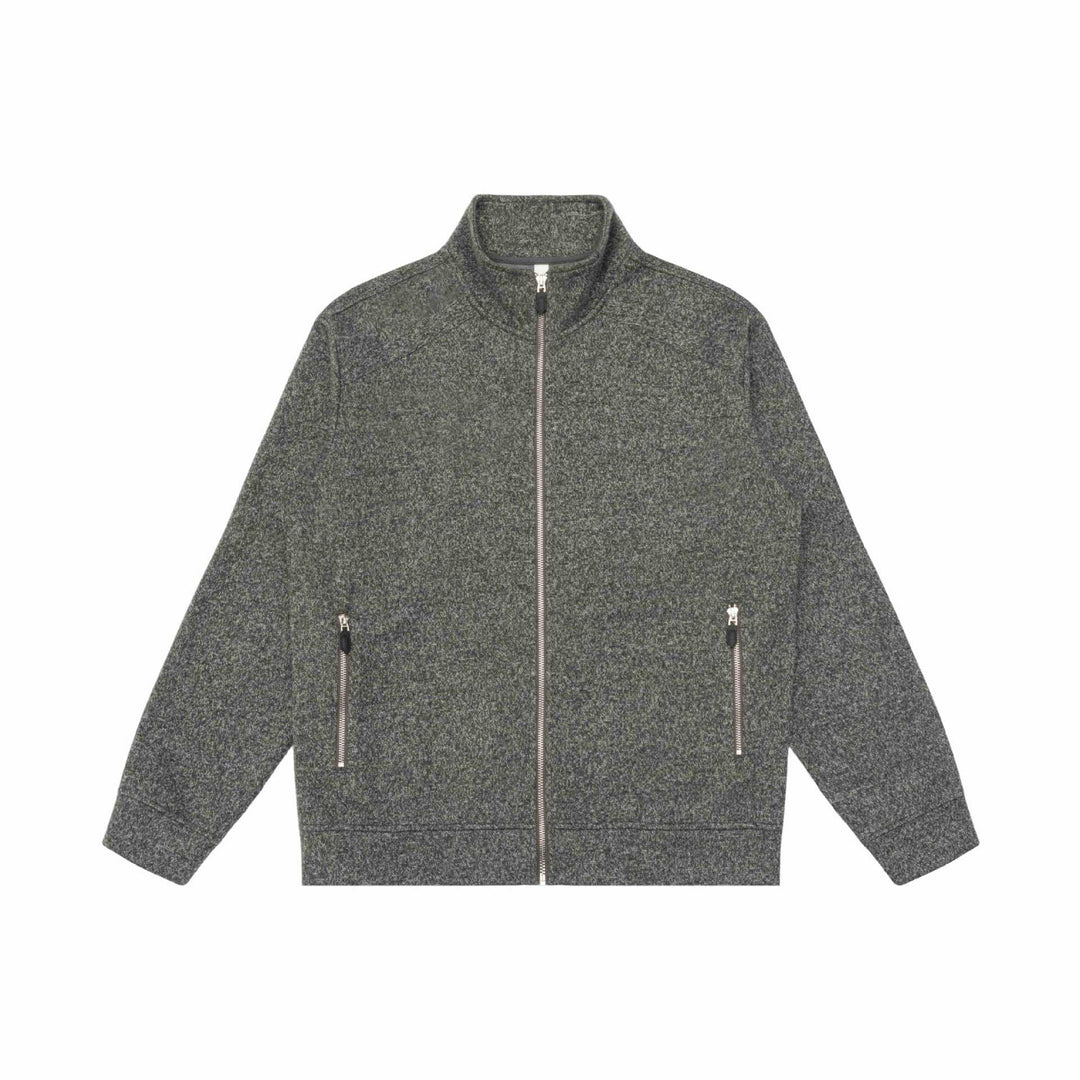 Damen Zipjacke aus meliertem Teddy-Fleece mit Stehkragen und Reißverschlusstaschen Nord Taschen