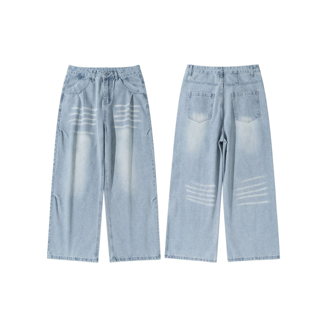 Damen Hochtaillierte weite Cropped-Jeans mit Bundfalten und Utility-Taschen Nord Taschen
