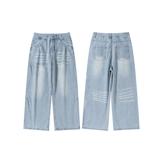 Damen Hochtaillierte weite Cropped-Jeans mit Bundfalten und Utility-Taschen Nord Taschen