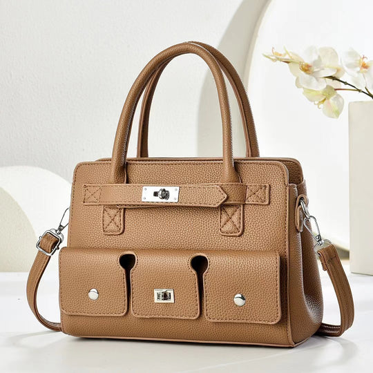 Damen Handtasche mit praktischem Fächersystem und abnehmbarem Schulterriemen Nord Taschen
