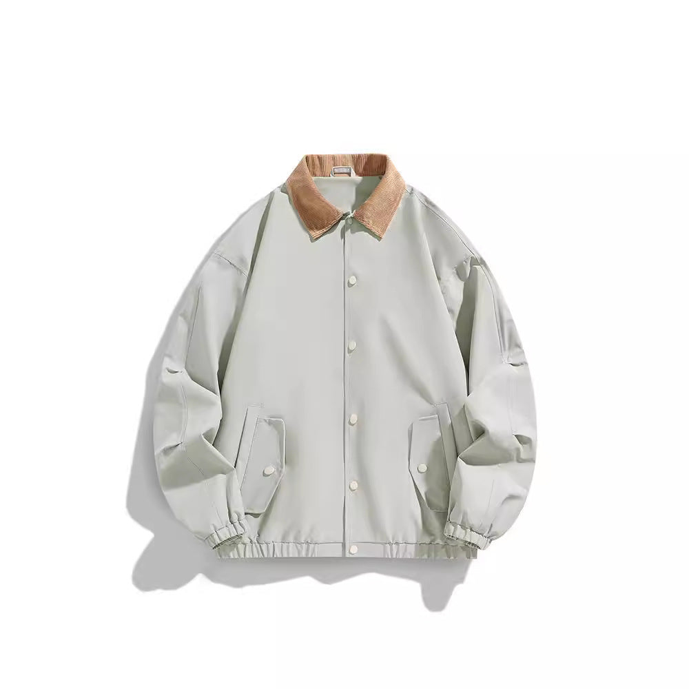 Herren Oversized Blouson mit Cordkragen, Druckknopfverschluss und Pattentaschen Nord Taschen
