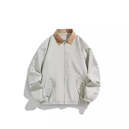 Herren Oversized Blouson mit Cordkragen, Druckknopfverschluss und Pattentaschen Nord Taschen