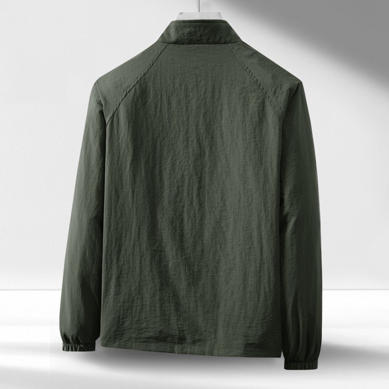 Herren Leichte winddichte Reißverschluss-Blousonjacke mit Stehkragen und elastischen Bündchen Nord Taschen