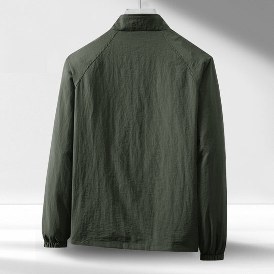 Herren Leichte winddichte Reißverschluss-Blousonjacke mit Stehkragen und elastischen Bündchen Nord Taschen