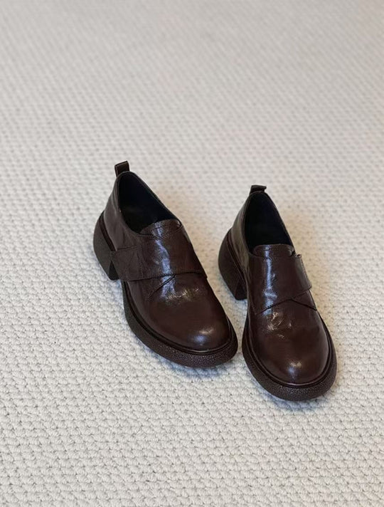 Damen Loafer mit breitem Klettverschluss und skulpturaler Plateau‑Blocksohle Nord Taschen