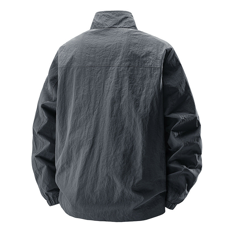Herren Leichte Wind- und wasserabweisende Freizeitjacke mit Stehkragen und Reißverschlusstaschen Nord Taschen