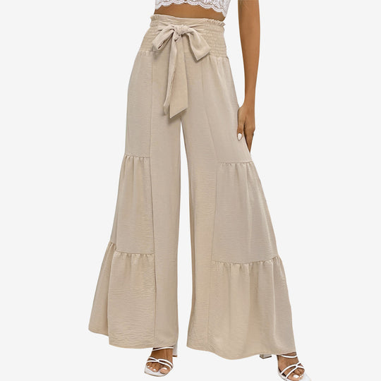 Damen Fließende Palazzo-Hose mit Gürteldetail Nord Taschen