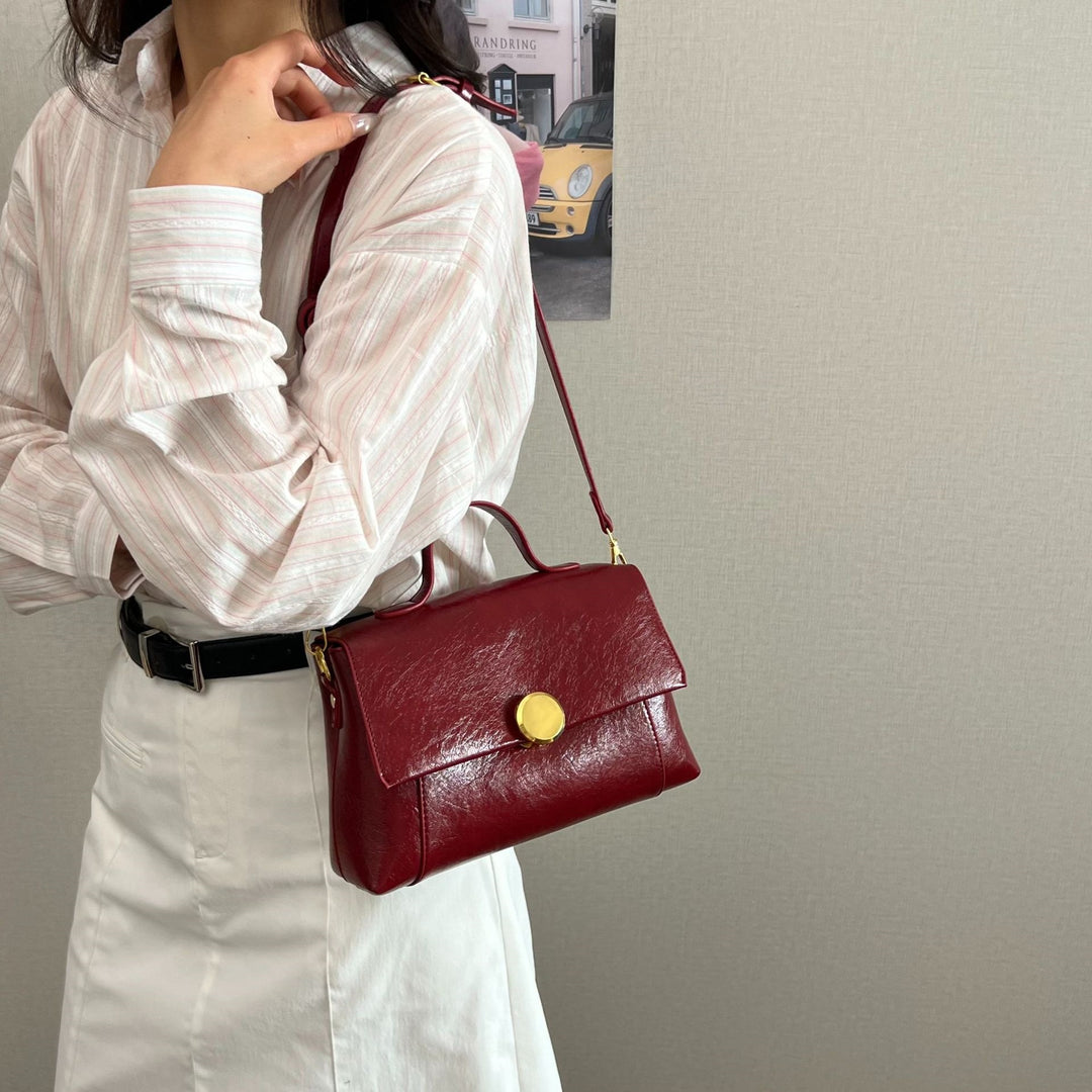 Damen elegante Handtasche mit praktischem Klappverschluss Nord Taschen