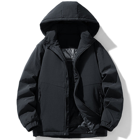 Herren Gepolsterte Thermo-Winterjacke mit Kapuze, wasserabweisender Außenhaut und Reißverschlusstaschen Nord Taschen