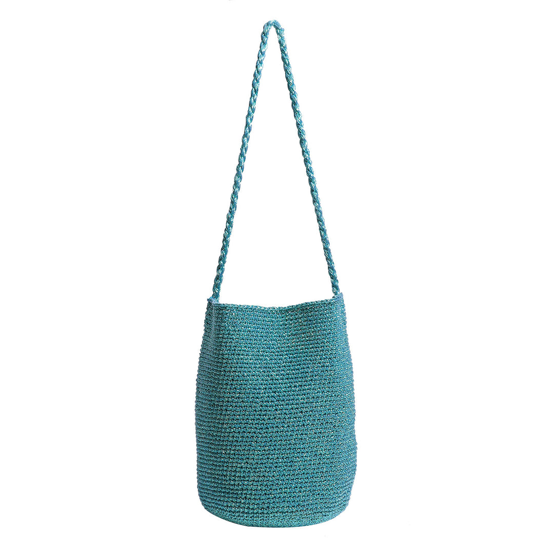 Damen geflochtene Tragetasche mit elegantem Kordelzug Nord Taschen