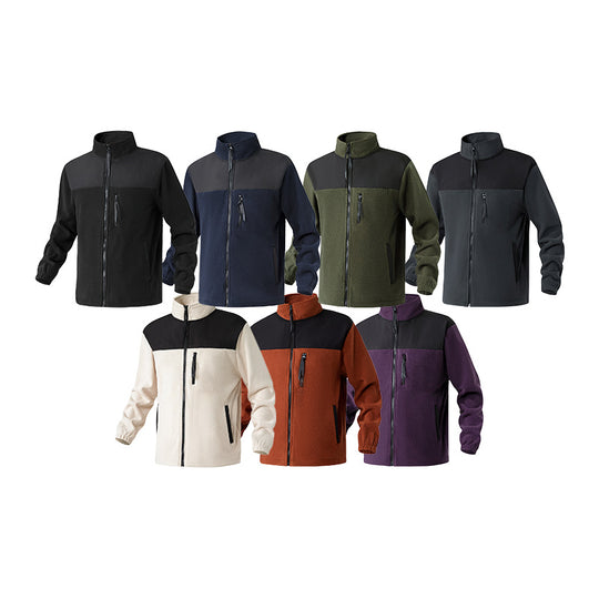 Herren Fleecejacke mit verstärktem Schulterpaneel, Stehkragen und Brustreißverschluss Nord Taschen