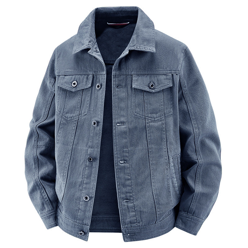 Herren Jeans-Truckerjacke im Vintage‑Look mit strukturierter Nahtführung und Brusttaschen Nord Taschen