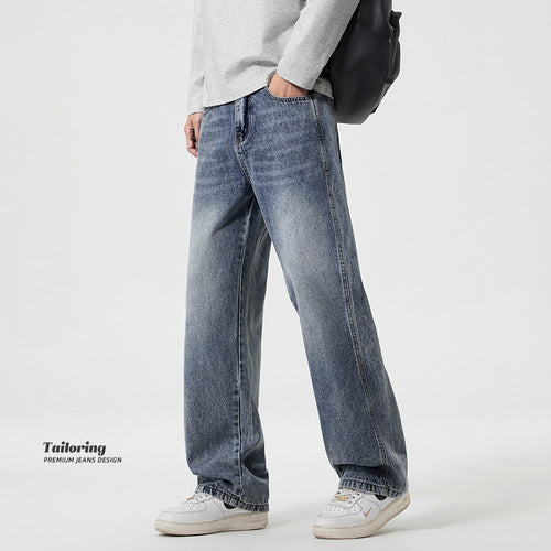 Herren Weite Baggy-Jeans im Used-Look mit Relaxed‑Sitz und geradem Bein Nord Taschen