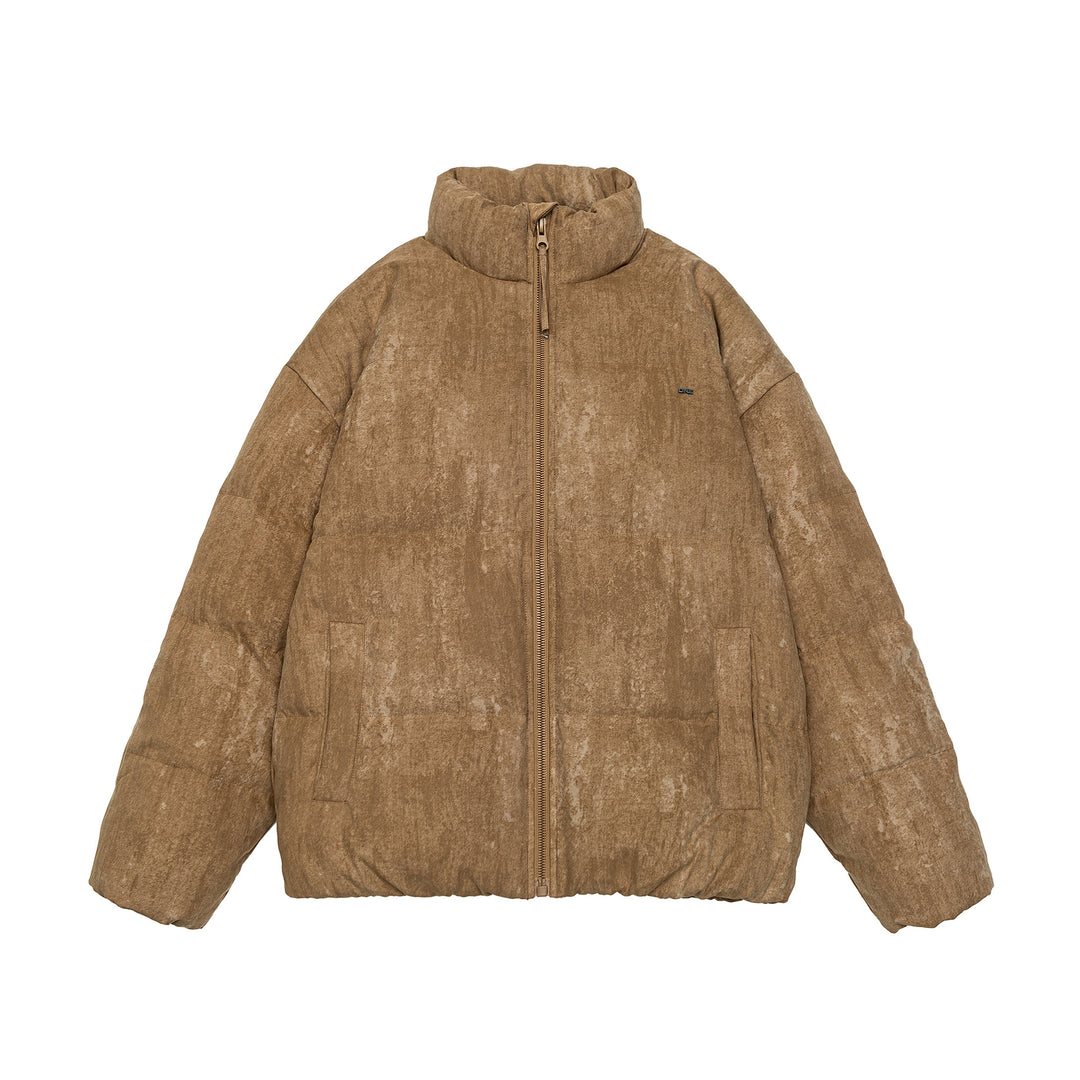 Herren Oversize gesteppte Thermo-Pufferjacke mit hohem Stehkragen Nord Taschen