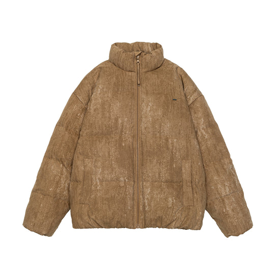 Herren Oversize gesteppte Thermo-Pufferjacke mit hohem Stehkragen Nord Taschen