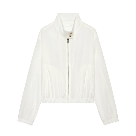 Damen Kurzerblouson im minimalistischen Clean‑Look mit hohem Stehkragen und elastischem Bund Nord Taschen