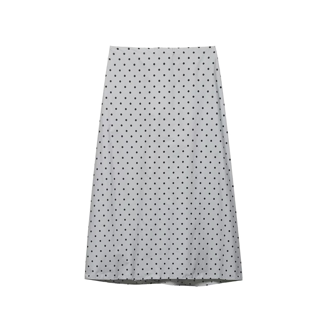 Damen Midirock mit elastischem Bund, Plissee‑Optik und Polka‑Dot‑Muster Nord Taschen