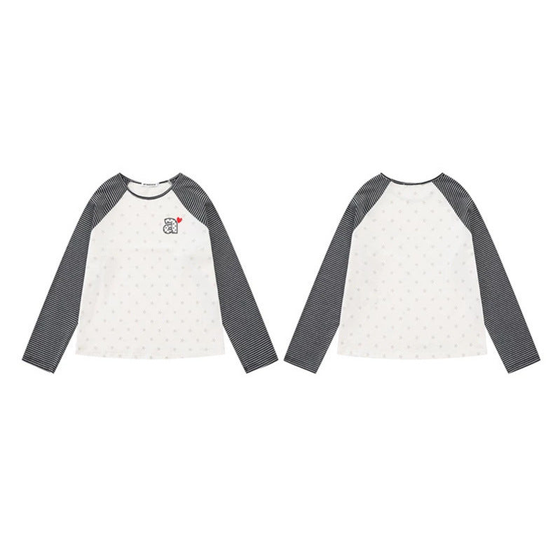Damen Raglan-Langarmshirt mit gestreiften Ärmeln, Sternen-Allover und Buchstaben-Applikation Nord Taschen