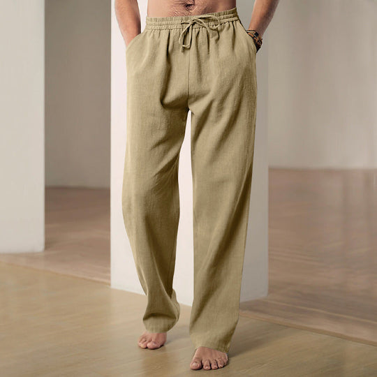 Herren lässige Freizeithose mit elastischem Bund und Seitentaschen