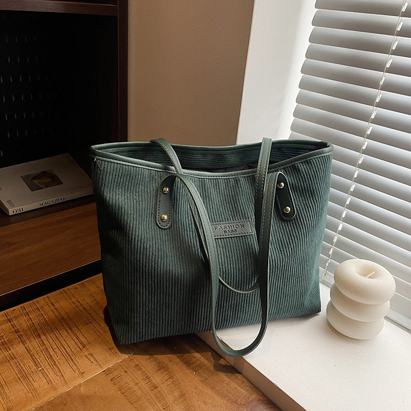Damen Jute-Shopper Tasche mit elegantem Corddesign Nord Taschen