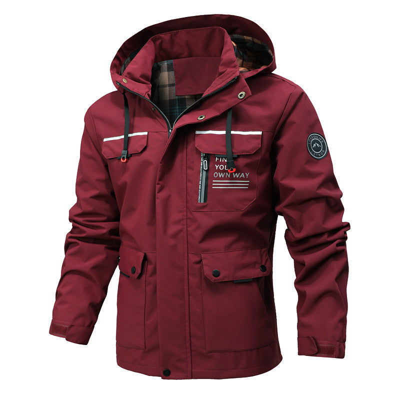 Herren Wasserabweisender Softshell-Parka mit Kapuze, reflektierenden Einsätzen und Multifunktionstaschen Nord Taschen
