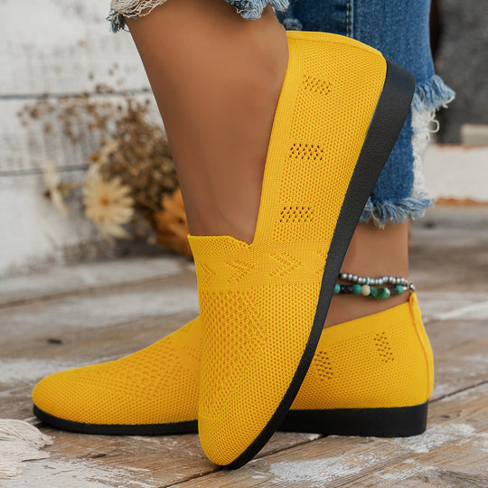 Damen Atmungsaktive Slip-On Sneakers mit flexiblem Strickdesign - Arvani