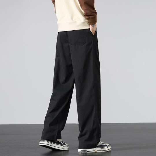 Herren Weite Baumwoll-Canvas-Hose im Wide‑Leg mit Kordelzugbund Nord Taschen