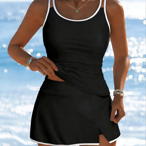 Damen Sportliches Tankini-Set mit elegantem Rock und verstellbaren Trägern Nord Taschen