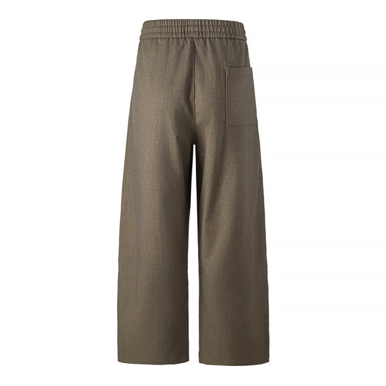 Damen Hochtaillierte Culotte-Hose mit weitem Bein und elastischem Bund Nord Taschen
