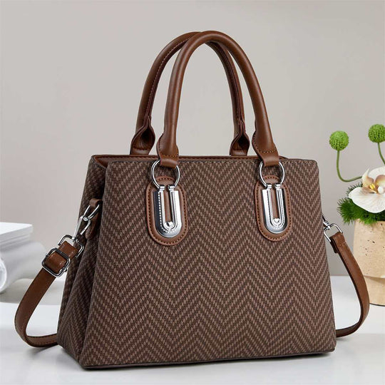 Damen elegante Handtasche mit modernem Zickzack-Muster und abnehmbarem Schulterriemen Nord Taschen
