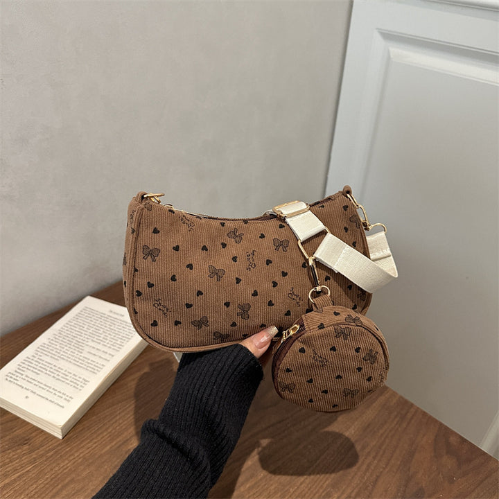 Damen Umhängetasche mit floralem Muster und abnehmbarem Kosmetiktäschchen Nord Taschen