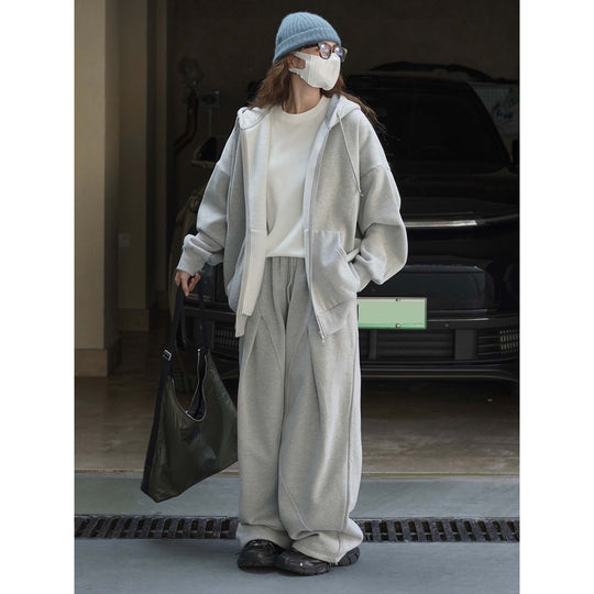 Damen Weite Baggy-Sweathose mit Elastbund, Kordelzug und dekorativen Teilungsnähten Nord Taschen