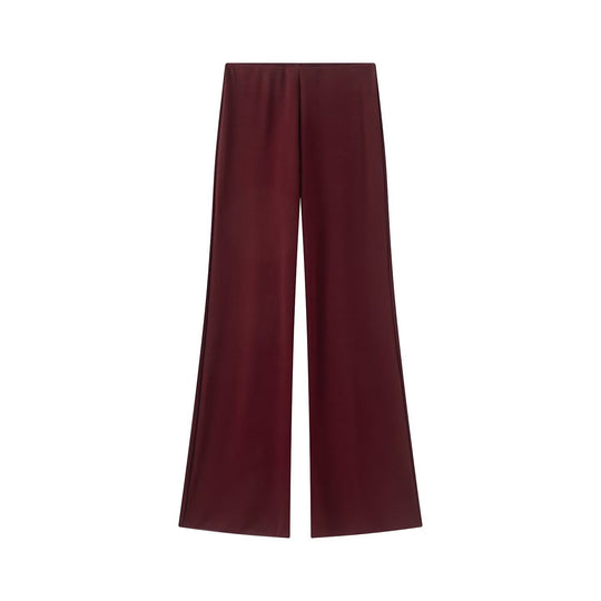 Damen Weite Satinhose mit hoher Taille und fließender Wide‑Leg‑Silhouette Nord Taschen