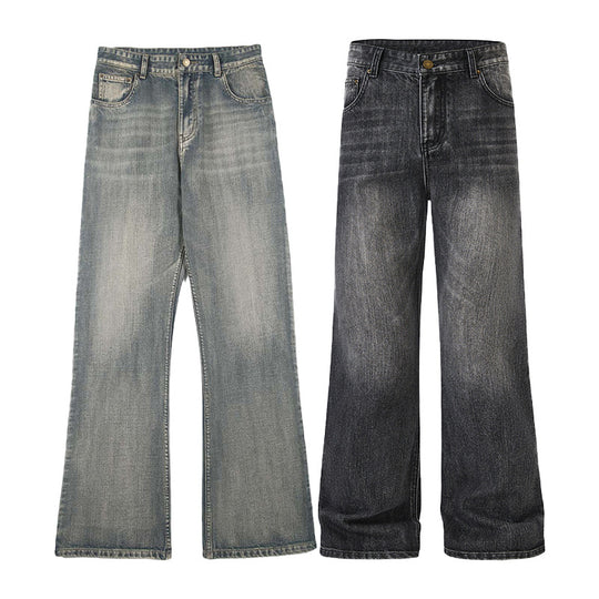 Herren Relaxed-Straight Denim-Jeans mit extra langem Saum und Vintage-Finish Nord Taschen