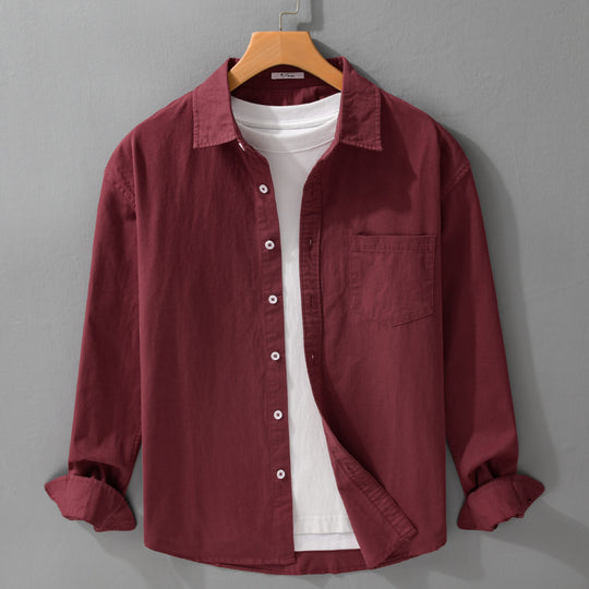 Herren Lässiges Layering-Hemd im Overshirt-Stil mit weichem Baumwollgriff und Brusttasche Nord Taschen